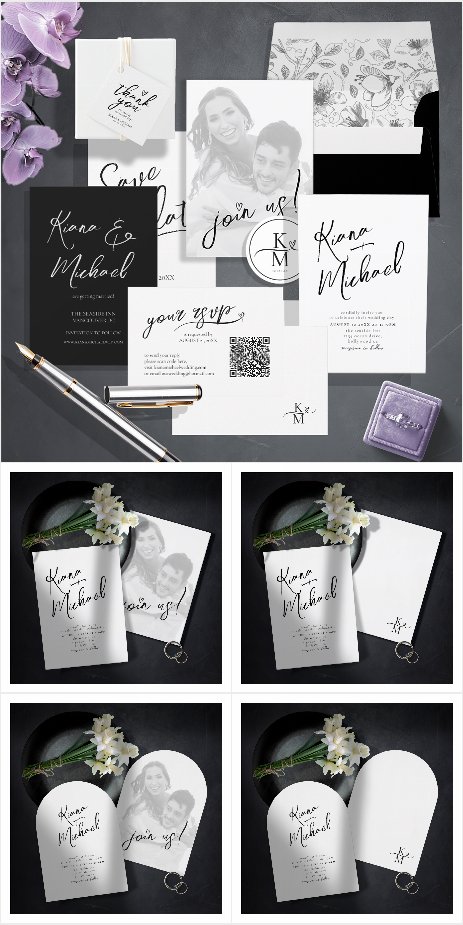 Love Calligraphy Wedding B&W