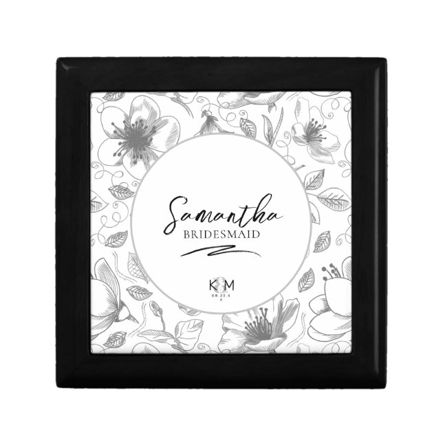 Love Calligraphy Wedding Floral Pattern Blk ID940 Gift Box (Front)