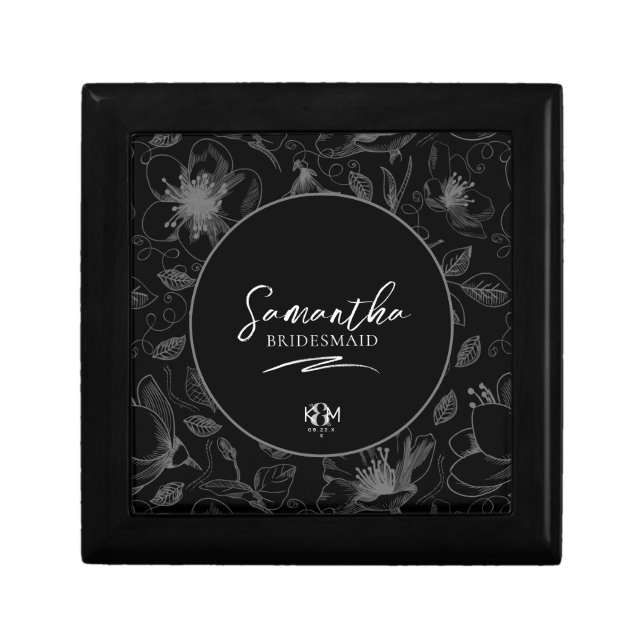 Love Calligraphy Wedding Floral Pattern Wht ID940 Gift Box (Front)