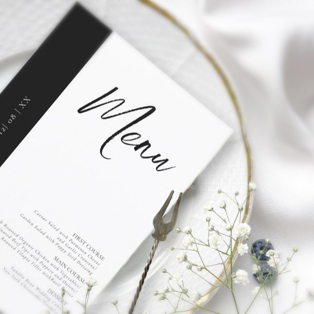 Love Calligraphy Wedding Menu B&W ID940 (Creator Uploaded)