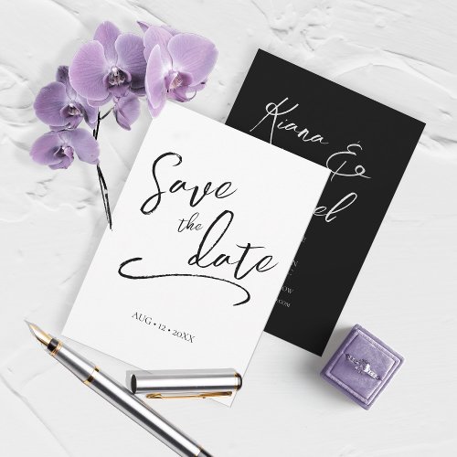 Love Calligraphy Wedding V2 BW ID940 Save The Date