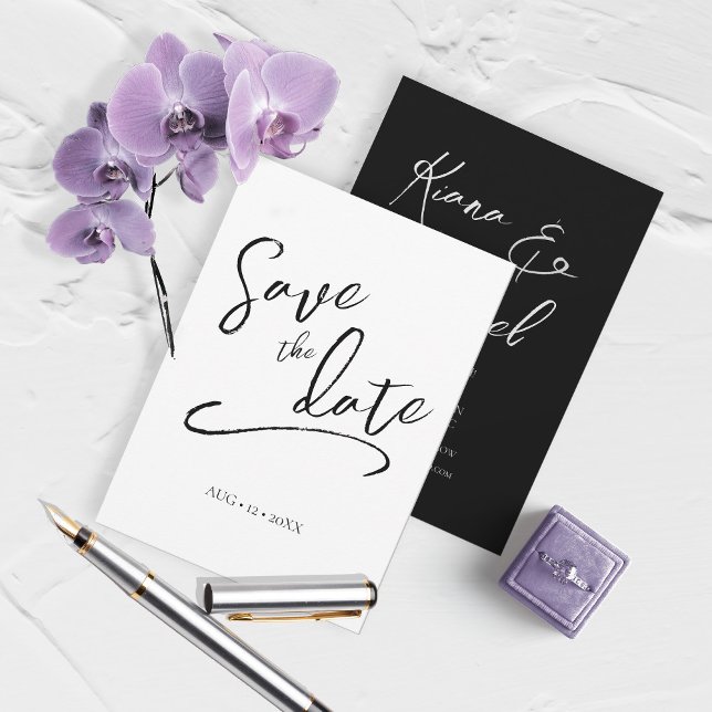 Love Calligraphy Wedding V2 B&W ID940 Save The Date (Creator Uploaded)