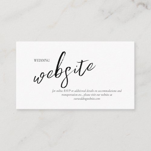 Love Calligraphy Wedding Website BW ID940 Enclosure Card