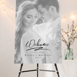 Love Calligraphy Wedding Welcome B&W ID940 Foam Board