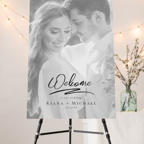 Love Calligraphy Wedding Welcome BW ID940 Foam Board