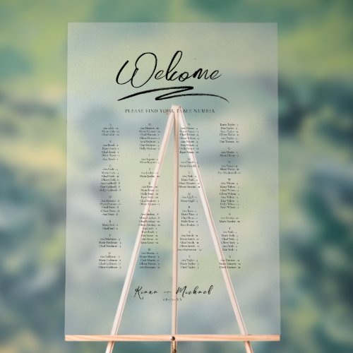 Love Calligraphy Welcome Seating Chart BW ID940