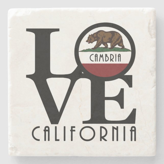 LOVE Cambria California Stone Coaster (Front)
