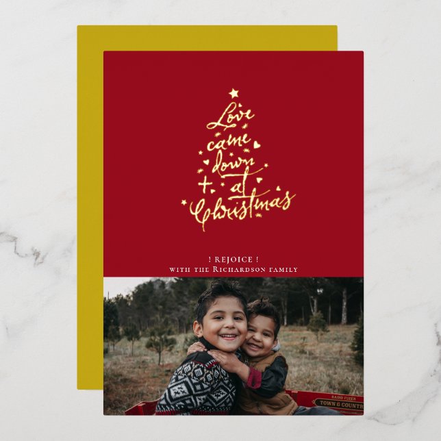 Love Came Down Foil Christmas Card (Front/Back)