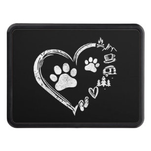 Love Camping Dog Paw Print Heart Flip Flops Coffee Hitch Cover