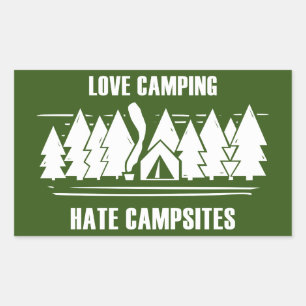 Love Camping, Hate Campsites Rectangular Sticker