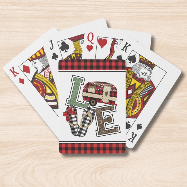 Love Camping Modern Christmas Camper Flip Flops Poker Cards (Creator Uploaded)