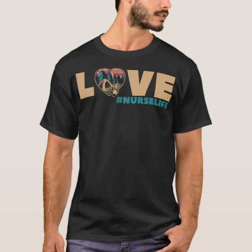 Love Camping With Bonfire And Nurse Memes Gifts fu T_Shirt