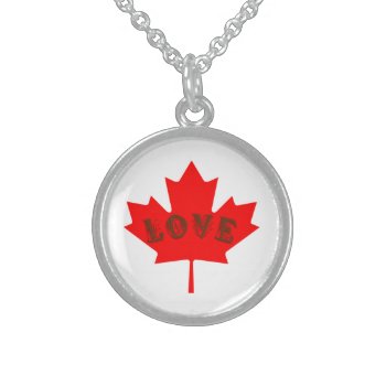 Love Canada Day Red Maple Leaf Necklace by Lighthouse_Route at Zazzle