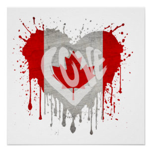 Love Canada Flag Poster