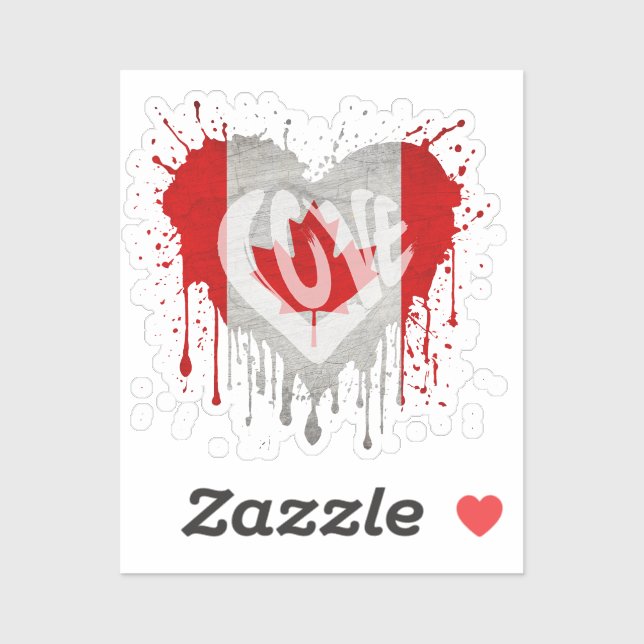 Love Canada Flag Sticker (Sheet)