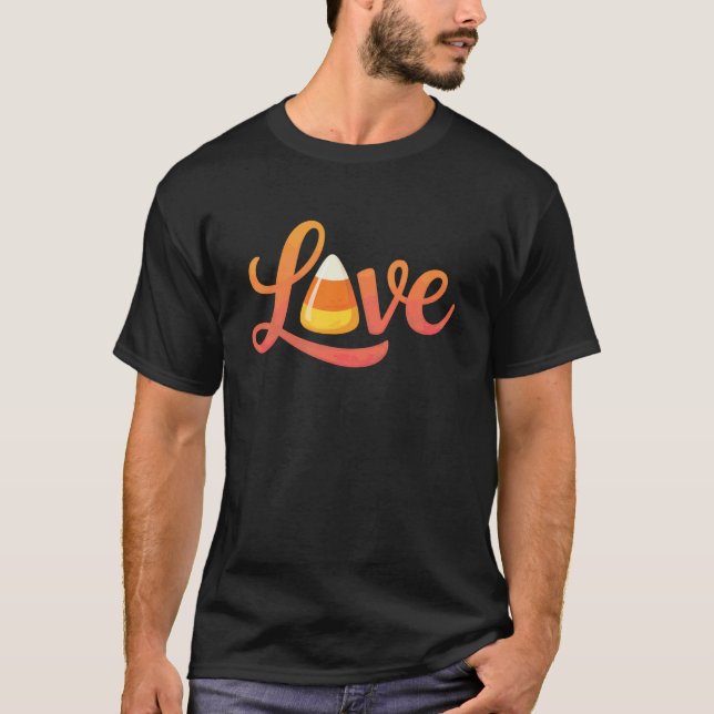 Love Candy Corn Halloween T-Shirt (Front)