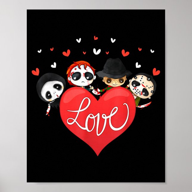 Love Candy Heart Cute Killer Horror Movie Anti Val Poster (Front)
