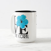 LOVE Cape Coral Blue Hibiscus 15oz Two-Tone Coffee Mug (Front Left)