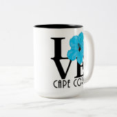 LOVE Cape Coral Blue Hibiscus 15oz Two-Tone Coffee Mug (Front Right)