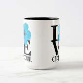 LOVE Cape Coral Blue Hibiscus 15oz Two-Tone Coffee Mug (Center)