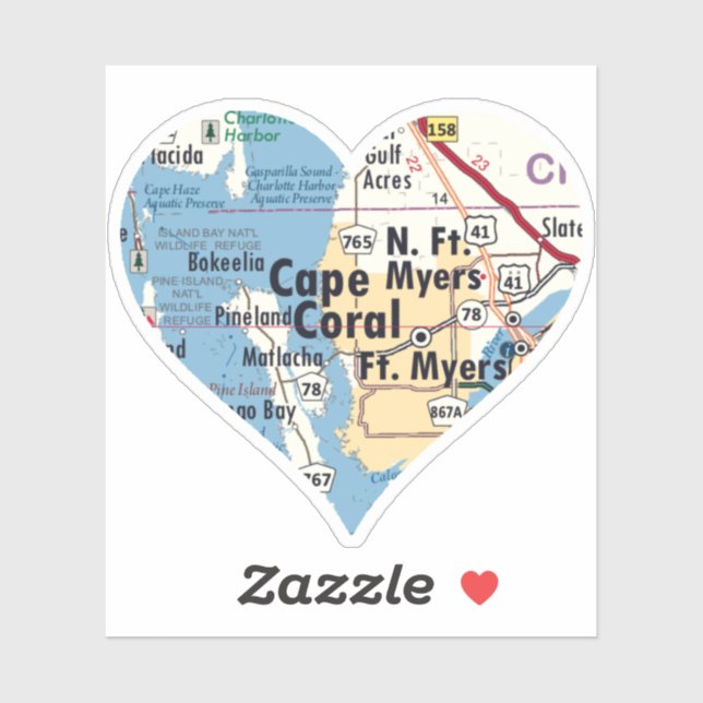 Love Cape Coral Florida Sticker (Sheet)