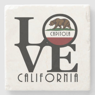 LOVE Capitola California Stone Coaster