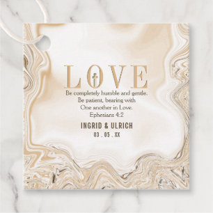 Love Caramel Marble Swirl Scripture Ephesians 4:2 Favor Tags