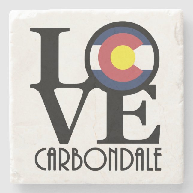 LOVE Carbondale Stone Coaster (Front)