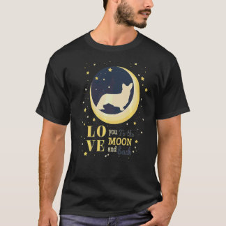 Love Cardigan Welsh Corgi To The Moon T-Shirt