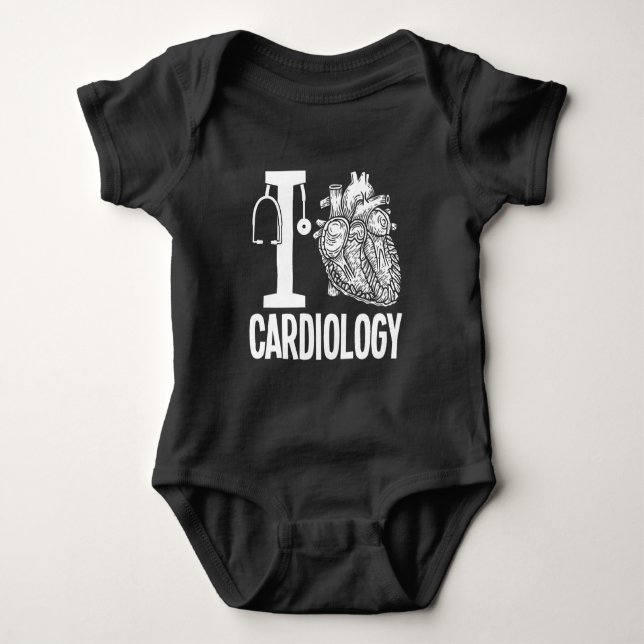 Love Cardiology Heart Surgery Medical Cardiologist Baby Bodysuit (Front)