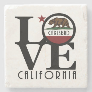 LOVE Carlsbad California Stone Coaster
