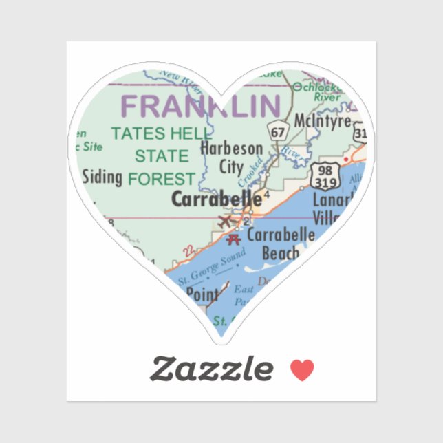 Love Carrabelle Florida Sticker (Sheet)
