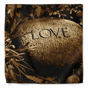 "Love" Carved Stone Bandana