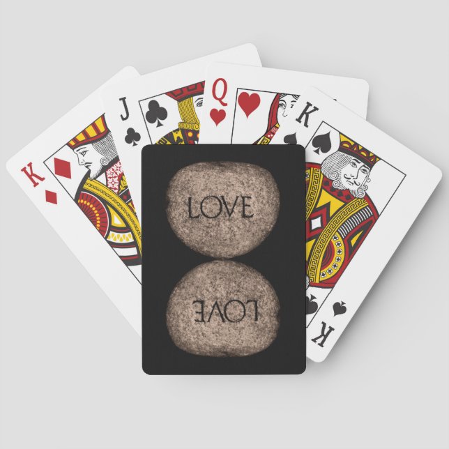 "Love" Carved Stone Poker Cards (Back)