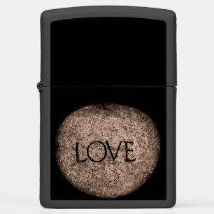 "Love" Carved Stone Zippo Lighter