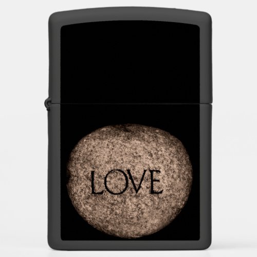 Love Carved Stone Zippo Lighter