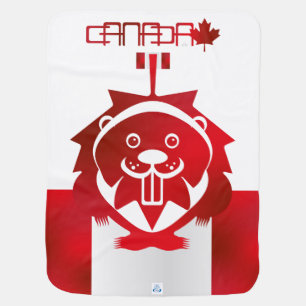 LOVE Castor/ Maple Flag Canada by Masanser Baby Blanket