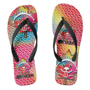 LOVE Castor/ Maple flag Canada by Masanser Flip Flops