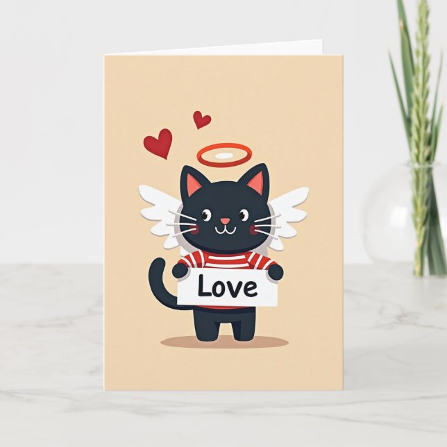 Love Cat Angel Card (Front)