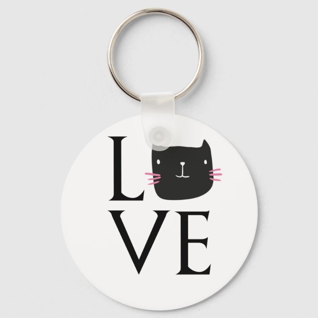 LOVE CAT COFFEE CUP KEYCHAIN (Front)