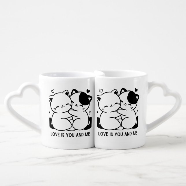 LOVE CAT COFFEE MUG SET (Front Nesting)