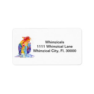 Love Cat in Rainbow Colors Label