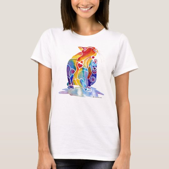 Love Cat in Rainbow Colors T-Shirt