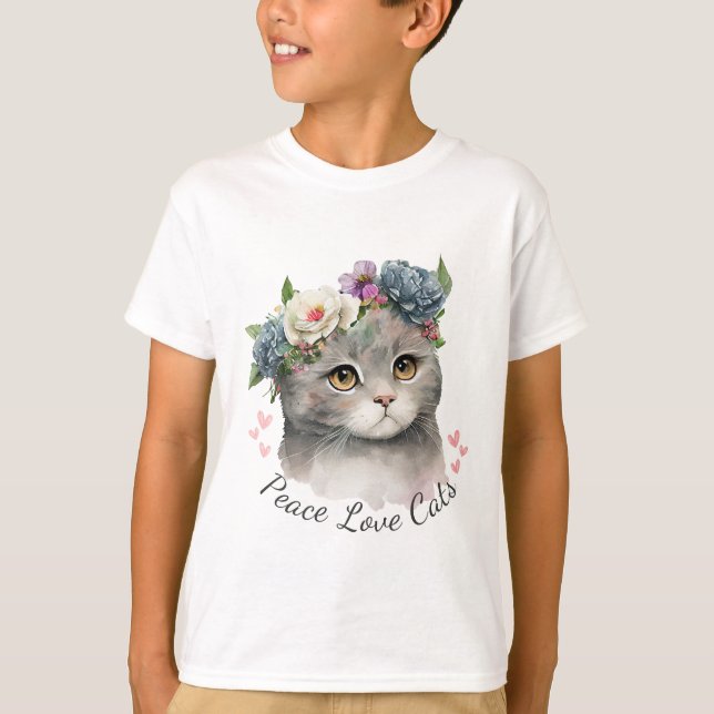 Love Cat Kid Boy T-Shirt (Front)