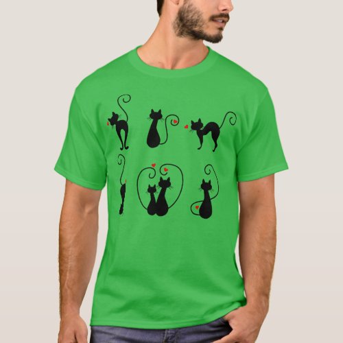 Love Cat Silhouettes T_Shirt