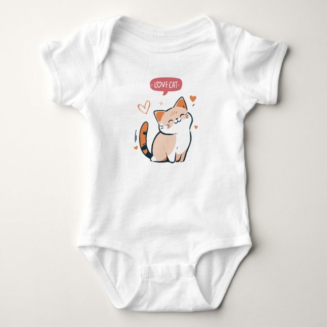 Love cat T-Shirt Baby Bodysuit (Front)