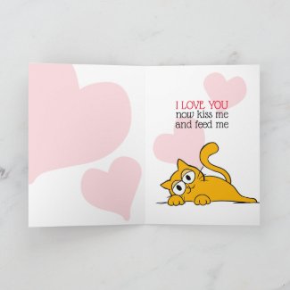 Love Cat Will You Be My Valentine Greeting Card