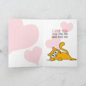 Love Cat Will You Be My Valentine Greeting Card (Inside)