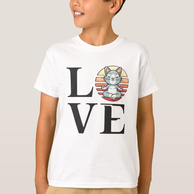 Love cats and meditation T-Shirt (Front)