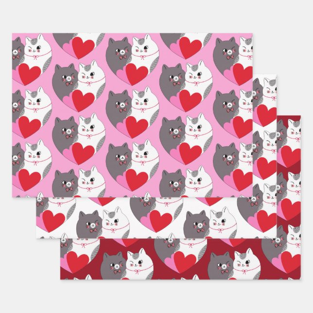 Love Cats Collection Wrapping Paper Sheets (Set)